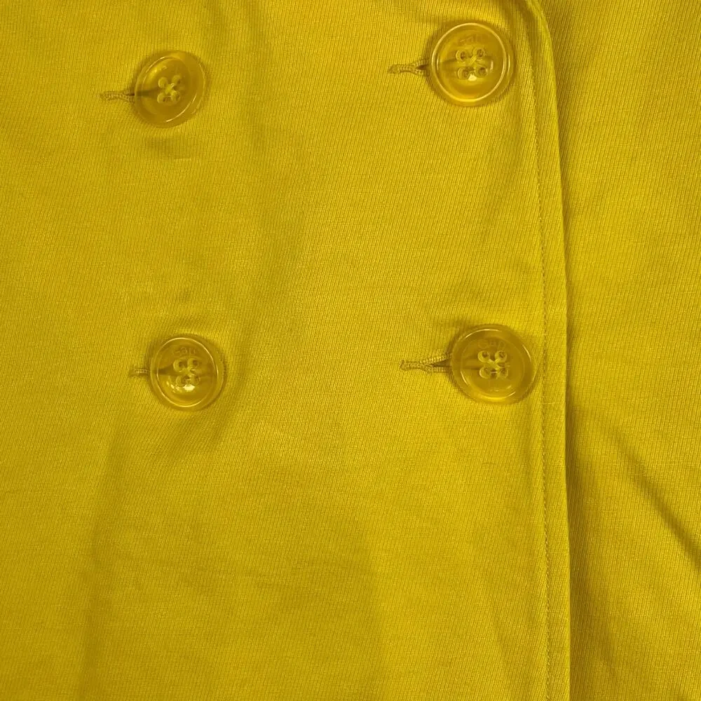 Gap Jacket Kids XXL 14-16 Yellow Double Breasted Collared Lined Cotton